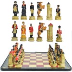 [Napoleonic Wars Theme]3D Figurine Chess Set with Retro Military Style - Collector's Edition Chess Pieces & Desktop Decor